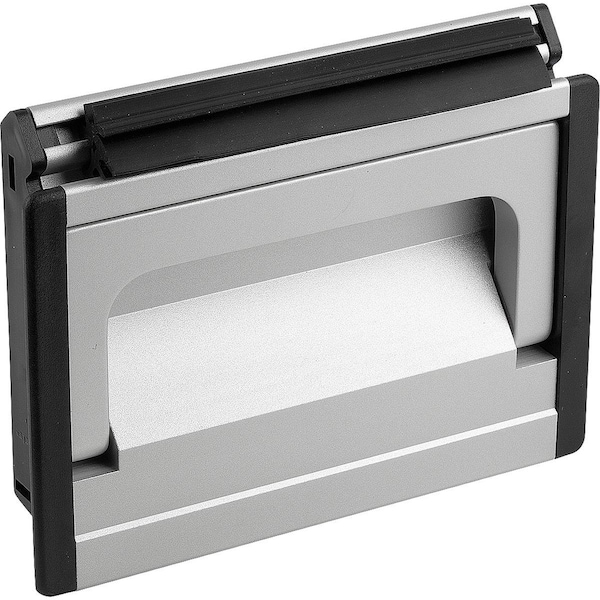 Recessed Handle Fold-Down, L=167, H=90, Form:A, Plug-In Aluminum, Natural Anodized, Comp:Polyamide